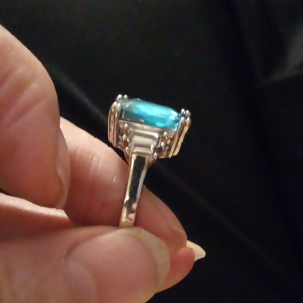 NWOT - Moissanite Aquamarine Gorgeous Rings for Women - Size 9 1/2 - Picture 3 of 10